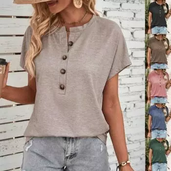 2025 Весна Лето Женская Одежда ТОП Модные Футболки с Коротким Рукавом и Топы XXL чёрный