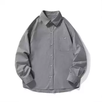 2025 Весна Мужская Социальная Рубашка Мужские Тонкие Деловые Классические Рубашки Мужские Повседневные Официальные Рубашки Блузки Топы Мужская Брендовая Одежда M серый