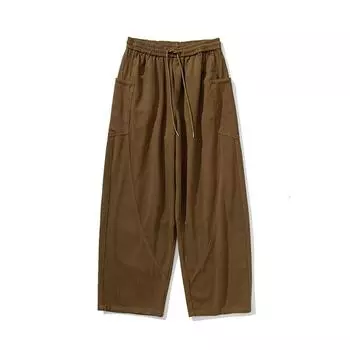 2025 Весна Мужские Свободные Шаровары Мужская Мода Широкие Повседневные Брюки Мужские Брюки-Карго Харадзюку Мужские Прямые Уличные Брюки 5XL чёрный