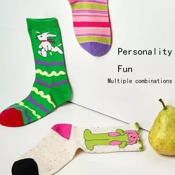 2025 Весна Новые женские носки Литературный и свежий стиль Оригинальные трендовые носки Бутик Индивидуальные милые носки для девочек Подарочная коробка One Size