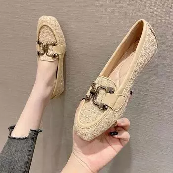 2025 Весна Осень Обувь Женские Плоские Мягкие Модные Брендовые Женские Тонкие Туфли Бежевый Черный Синий Большой Размер 42 35 чёрный