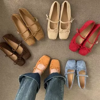 2025 Весна Женские Туфли На Плоской Подошве С Заостренным Носком Трикотажные Туфли Без Застежек Повседневные Дышащие Балетки Женские Лоферы Туфли Мэри Джейн 35 бежевый