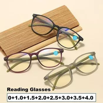 2025 Винтажные очки для чтения для мужчин и женщин Круглая оправа Сверхлегкие очки для коррекции зрения при пресбиопии HD Модные очки для дальнего зрения 1.0