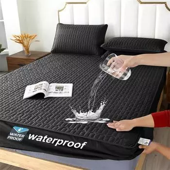2025 Водонепроницаемая простыня на подкладке Водонепроницаемый стеганый наматрасник Одноместное двойное покрывало King Size Покрывало без наволочки 90x200cm Only a sheet