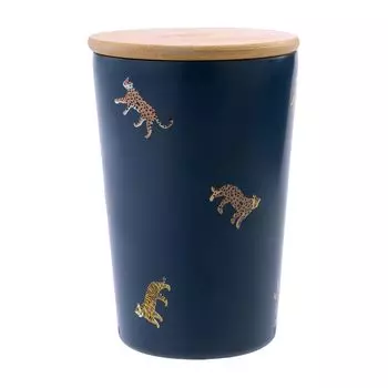 [2025] ВПК. Модели Нержавеющая сталь 2-ходовой стакан Леопард и тигр темно-синий W126-393-204