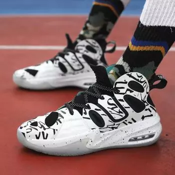 2025 весенняя мода личность летающая тканая фактическая соревновательная тренировочная баскетбольная обувь усиливающая воздушная подушка спортивная обувь мужская обувь 39