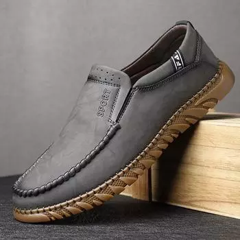 2025 весна и лето новые повседневные туфли мужские кожаные туфли для вождения одинарные туфли с покрытием для стопы резиновая мягкая подошва мужские одинарные 161 38 жёлтый