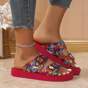 2025 весна и лето новые тапочки большого размера женские однотонные однотонные двубортные удобные повседневные классные тапочки женские 36 чёрный