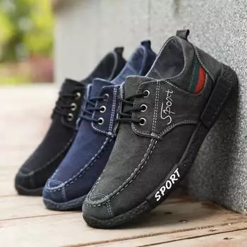 2025 весна и лето новые туфли мужские корейские версии модные мужские повседневные туфли модные универсальные туфли для доски дышащие парусиновые туфли мужские 39 чёрный