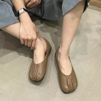 2025 весна и лето новый нишевый дизайн с квадратной головкой мягкая подошва неглубокий носок плоская подошва одинарные туфли удобные одна педаль ленивые женские туфли 35
