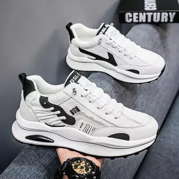 2025 весна и лето студенческие дышащие маленькие белые туфли мужские повседневные и удобные модные трендовые нескользящие ретро спортивные туфли 39 зелёный