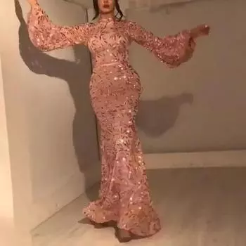 2025 весна и лето женская одежда сексуальное лепестковое большое вечернее платье платье новое S розовый