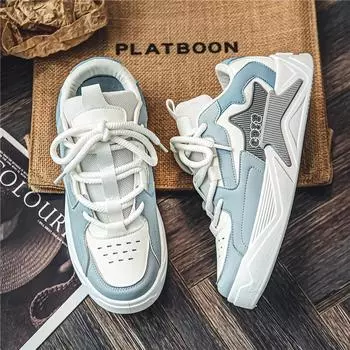 2025 весна и осень новая мужская обувь корейская версия Harajuku модная обувь мужская спортивная обувь студенческая повседневная обувь дорожная обувь для хлеба 39 светло-синий
