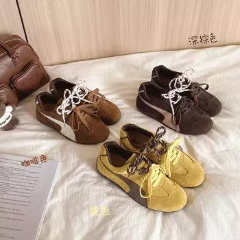 2025 весна и осень новая пара шнурков матовые немецкие кроссовки женские мягкие подошвы плоские кожаные универсальные для отдыха и спорта 35