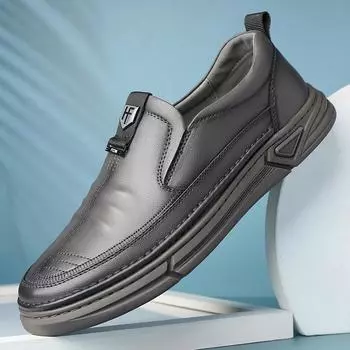 2025 весна и осень новые мужские деловые повседневные кожаные туфли мужские туфли ручной работы онлайн туфли для ног для пап среднего возраста 808 38 чёрный