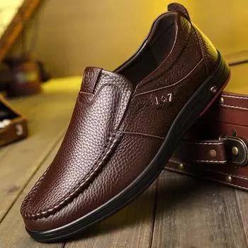 2025 весна и осень новые мужские повседневные кожаные туфли мужские мягкие кожаные с мягкой подошвой кожаные чехлы для ног туфли для пап среднего возраста сандалии 8826 38
