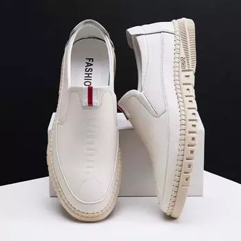 2025 весна и осень новые мужские повседневные кожаные туфли мужские сшитые вручную кожаные чехлы для ног одинарные туфли мягкая кожа 9709 38 чёрный