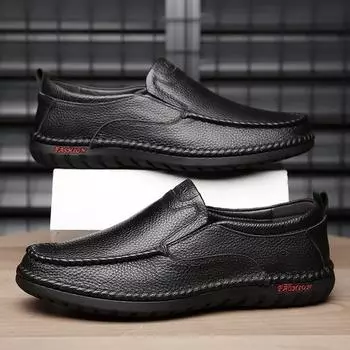2025 весна и осень новые мужские повседневные кожаные туфли мужские кожаные дышащие туфли ручной работы 1931 38 коричневый