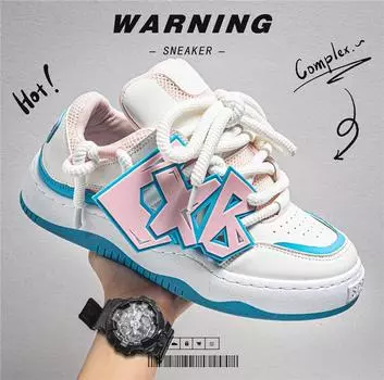 2025 весна и осень новые мужские туфли корейская версия трендовой папиной обуви спортивная обувь Harajuku мужская повседневная обувь обувь большого размера 45 39 розовый