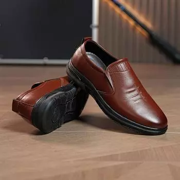 2025 весна и осень новые повседневные мужские туфли корейской версии мужские повседневные деловые туфли мужские кожаные туфли на плоской подошве одинарные туфли кожа 39