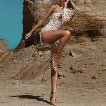 2025 весна-лето новое женское длинное платье с длинными рукавами и золотыми вкраплениями серебряного цвета платье платье S серебряный