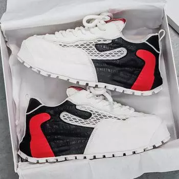 2025 весна-лето прямая трансляция больших размеров повседневные кроссовки для бега с толстой подошвой с сетчатым дном дышащая спортивная обувь для папы на открытом воздухе мужская обувь 39 чёрный