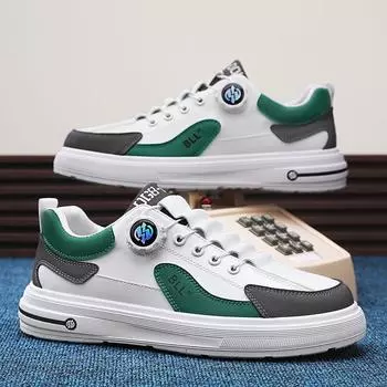 2025 весна-лето толстая подошва анти-столкновения спортивная обувь для сноуборда, легкие покрывающие стопу туфли Douyin casual вращающаяся пряжка мокасины для мужчин 39 бежевый