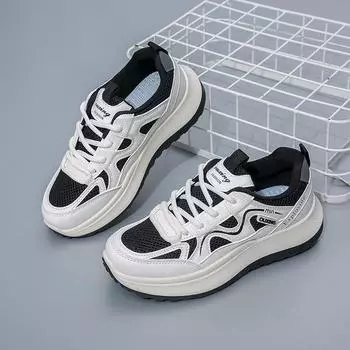 2025 весна маленькие белые туфли новая корейская версия ins женские студенческие туфли для увеличения роста на платформе спортивные туфли для доски повседневная обувь женская G2611 35 бежевый