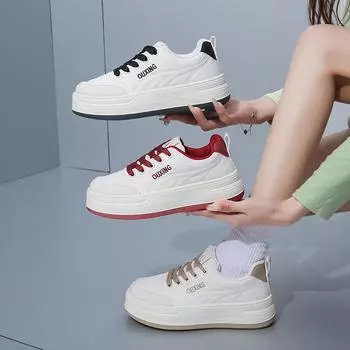 2025 весна маленькие белые туфли новая корейская версия ins женские студенческие туфли для увеличения роста на платформе спортивные туфли для сноуборда повседневная обувь HY8001 35