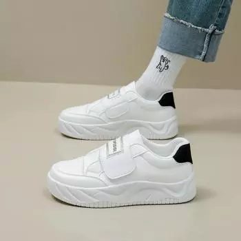 2025 весна маленькие белые туфли новая корейская версия ins студентки платформа увеличение спортивная доска обувь повседневная уличная съемка AB10 35