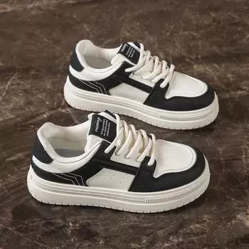 2025 весна маленькие белые туфли новая корейская версия женские студенческие туфли на платформе с увеличенным каблуком спортивная обувь повседневная уличная обувь G7612 35