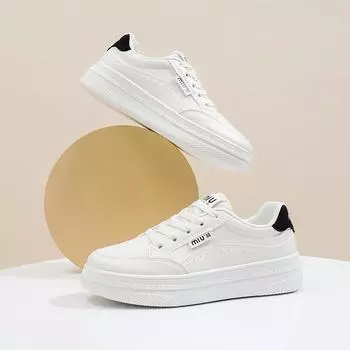2025 весна маленькие белые туфли новая корейская версия женские студенческие туфли на платформе с увеличенным ростом спортивная обувь для сноуборда повседневная уличная съемка AS05 35