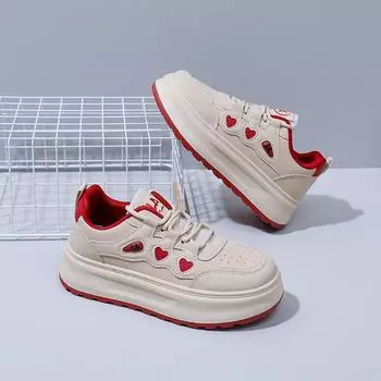 2025 весна маленькие белые туфли новая корейская версия ins женские студенческие туфли для увеличения роста на платформе спортивные туфли для сноуборда повседневная обувь ZY1825 35