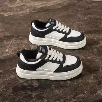 2025 весна маленькие белые туфли новая корейская версия ins женские студенческие туфли для увеличения роста на платформе спортивные туфли для доски повседневная обувь женская G7610 35 хаки