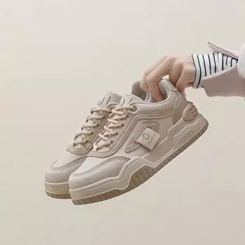 2025 весна маленькие белые туфли новая корейская версия женские студенческие туфли на платформе с увеличенным ростом спортивная обувь для сноуборда повседневная уличная съемка YDJ05 35 хаки