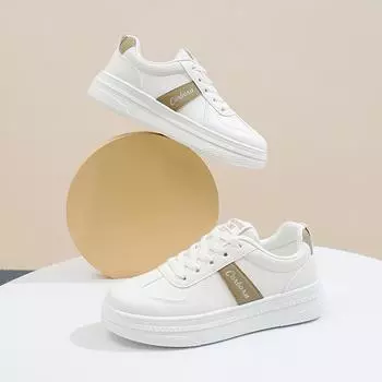 2025 весна маленькие белые туфли новая корейская версия женские студенческие туфли на платформе с увеличенным ростом спортивная обувь для сноуборда повседневная уличная съемка AS02 35 бежевый