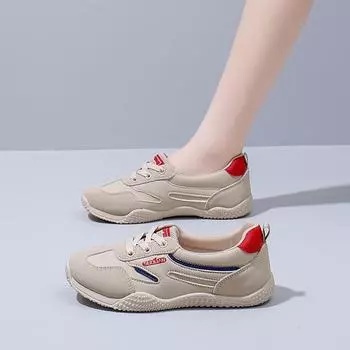 2025 весна маленькие белые туфли новая корейская версия женские студенческие туфли на платформе с увеличенным каблуком спортивная обувь повседневная уличная обувь K1510 35 хаки