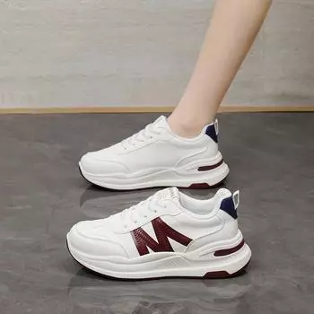 2025 весна маленькие белые туфли новая корейская версия женские студенческие туфли на платформе с увеличенным каблуком спортивная обувь повседневная уличная обувь K903 35 хаки