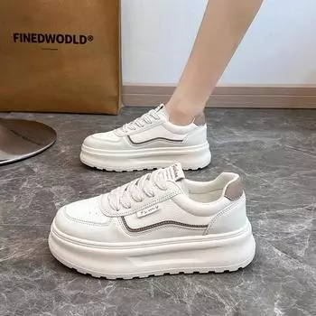 2025 весна маленькие белые туфли новая корейская версия женские студенческие туфли на платформе с увеличенным каблуком спортивная обувь повседневная уличная съемка XW511 35