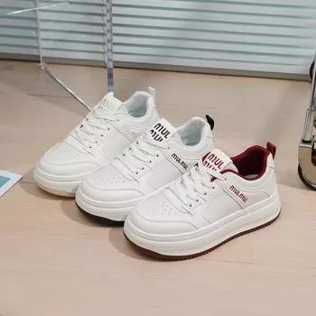 2025 весна маленькие белые туфли новая корейская версия ins женские студенческие туфли для увеличения роста на платформе спортивные туфли для доски повседневная обувь женская NK869 35 серебряный