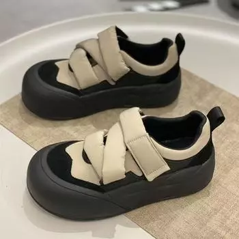 2025 весна новые ленивые однопедальные уродливые милые большие кеды на липучке с большой головой для женщин и студентов 35 коричневый