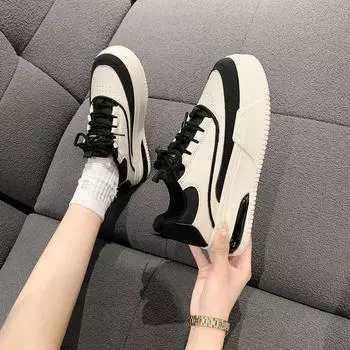 2025 весна новые маленькие белые туфли женские повседневные туфли на платформе универсальные спортивные женские туфли весенние и осенние туфли для досок для досок женские туфли для папы прилив 35