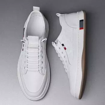 2025 весна новые мужские туфли летние новые маленькие белые туфли спортивная обувь для отдыха на доске молодежная обувь для прилива 38 белый