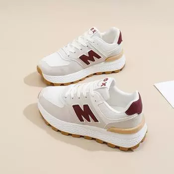 2025 весна новые спортивные туфли корейской версии модные универсальные туфли на платформе с увеличенным каблуком повседневные туфли для студенток J6109 35