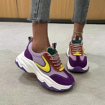 2025 весна новые женские кроссовки для пап, подходящие по цвету, дышащие, повседневные, спортивные кроссовки, универсальные, легкие, с мягкой подошвой, женские, спот 35 оранжевый