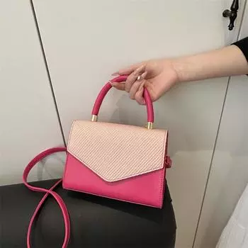 2025 весна новый однотонный простой модный простой модный косой плечевой портативный женский небольшой квадратный мешок чёрный