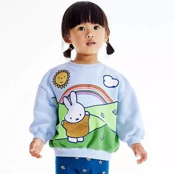 2025 весна осень чистый хлопок милый мультяшный кролик принт толстовка с капюшоном для девочек пуловер детская одежда с длинным рукавом повседневные свободные топы для девочек толстовки 2Y