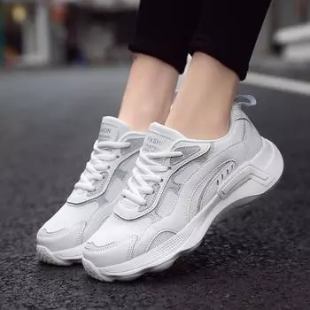 2025 весна сетчатая женская обувь мягкая подошва повседневная обувь дышащая спортивная обувь на платформе кроссовки для бега трусцой дорожная обувь 35 бежевый