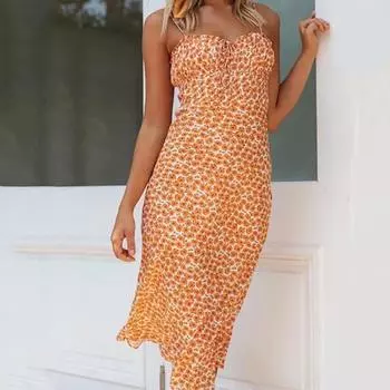 2025 весна женская новая юбка на подтяжках модное милое цветочное платье с открытой спиной для женщин S белый