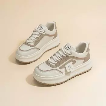 2025 весна женская обувь новые дышащие маленькие белые туфли женские корейская версия универсальная платформа спортивная и досуговая обувь модная обувь 35